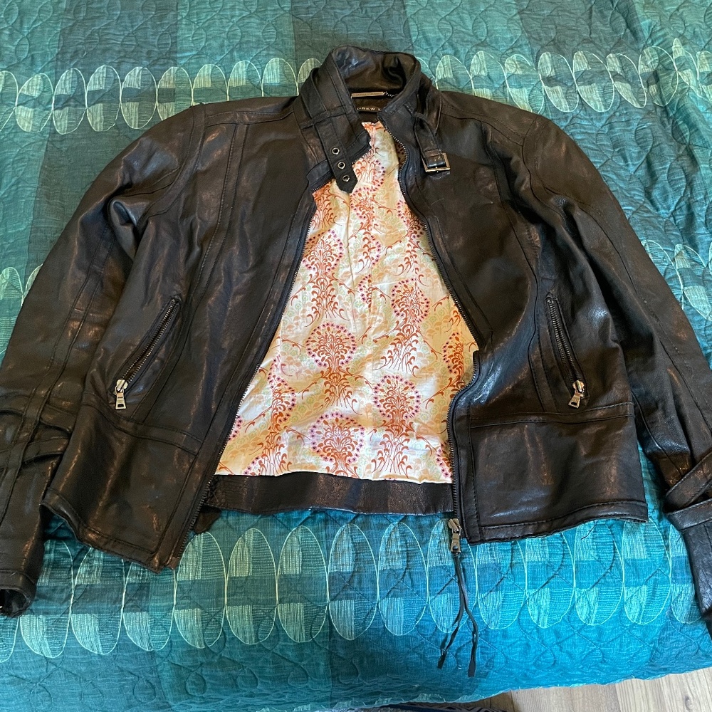 Black leather coat